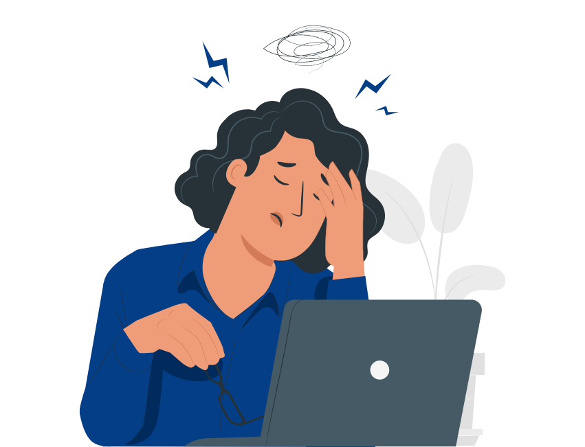 Ilustração de mulher com Síndrome de Burnout
