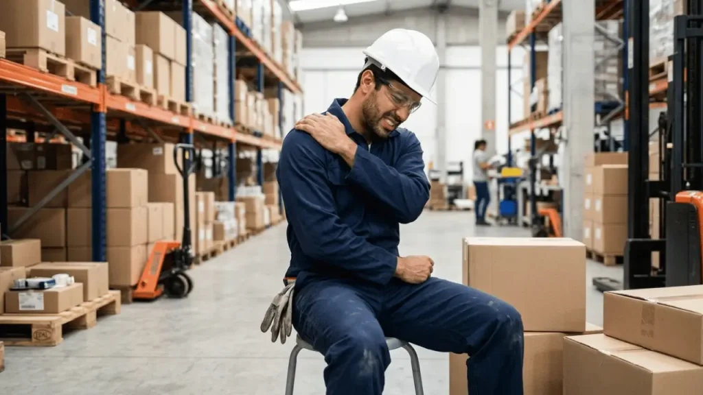 Homem no trabalho com dor
