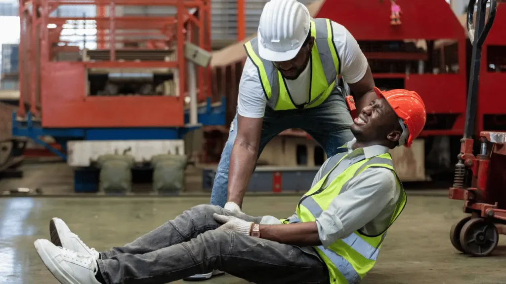 Homem acidentado no trabalho