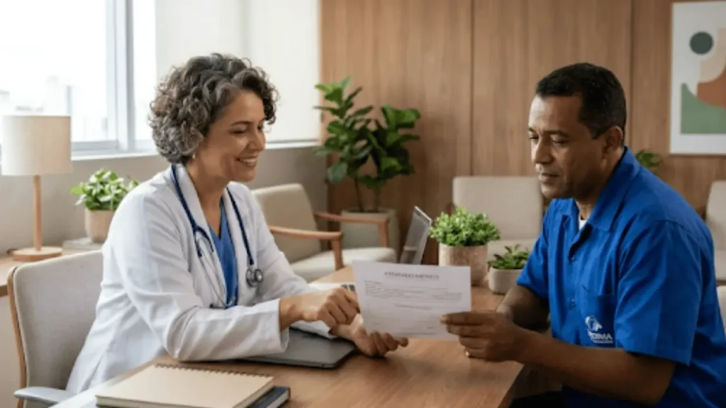 Afastamento do Trabalho: Quais doenças podem dar direito e como pedir Homem visitando médica