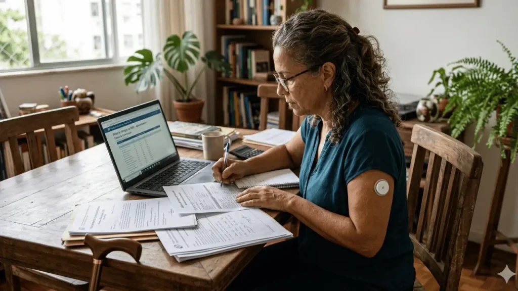 Diabetes aposenta como PcD? Entenda quando isso é possível! Mulher controlando sua diabetes