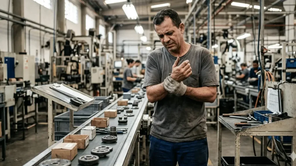 Indenização por doença adquirida no trabalho: como funciona e quanto você pode receber Homem com dor