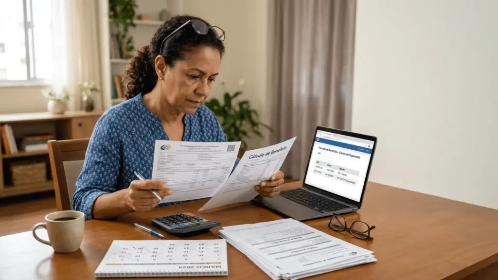 Mulher analisando documentos