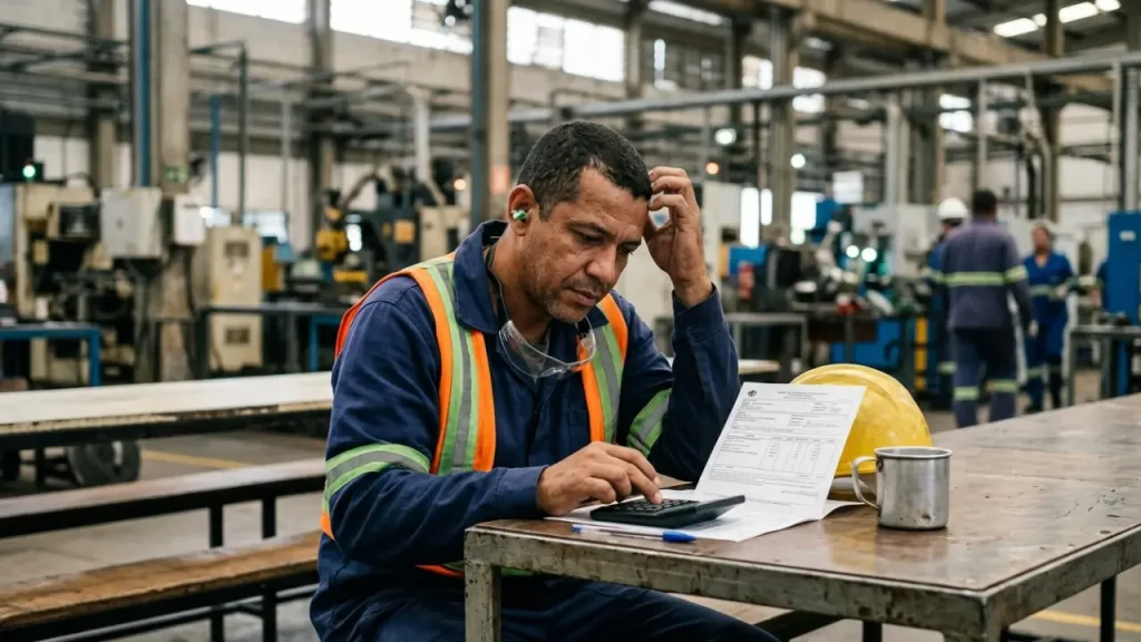 Homem trabalhnado em fábrica