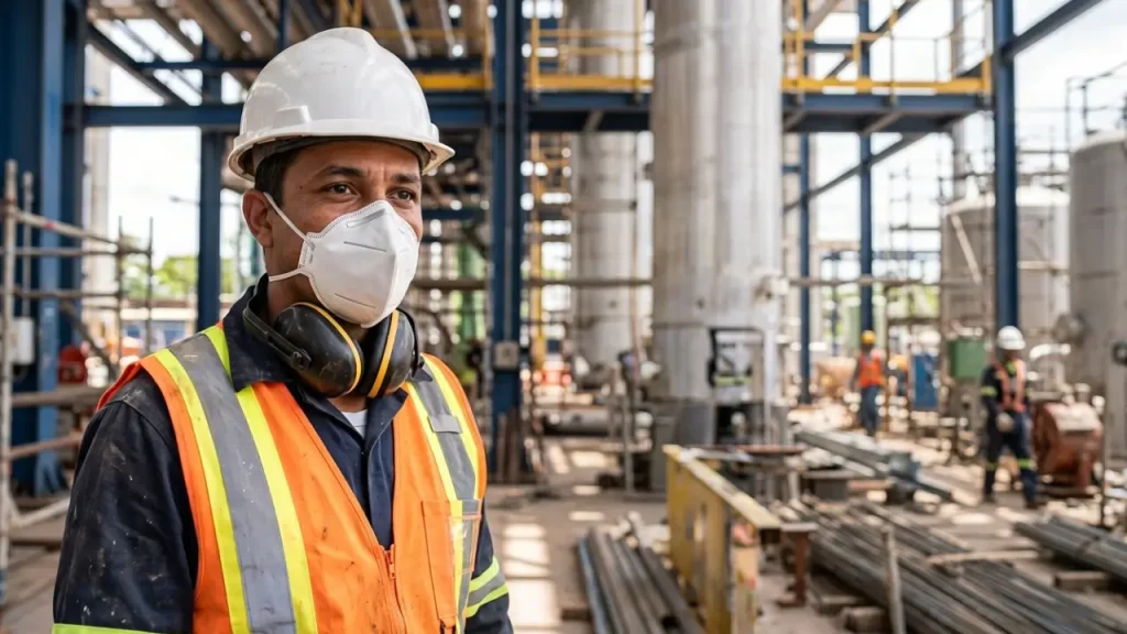 Colaborador em area de trabalho insalubre